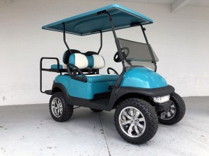 Double Take Teal Lifted Club Car Golf Cart Tidewater Carts Superstore 01